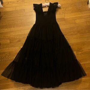 Hill House collector edition Black Tiered Tulle Dress with Ruffle Straps